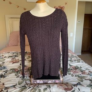 American Eagle Plum cable knit sweater size L